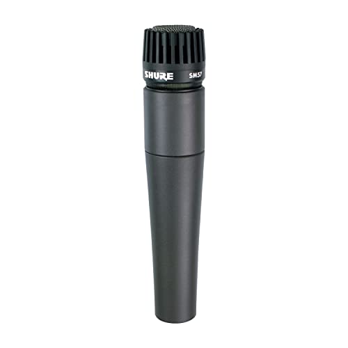 Shure SM57 Cardioid Dynamic Instrument Microphone with Pneumatic Shock Mount, A25D Mic Clip, Storage Bag, 3-pin XLR Connector, No Cable Included (SM57-LC) - PUF HOUSE